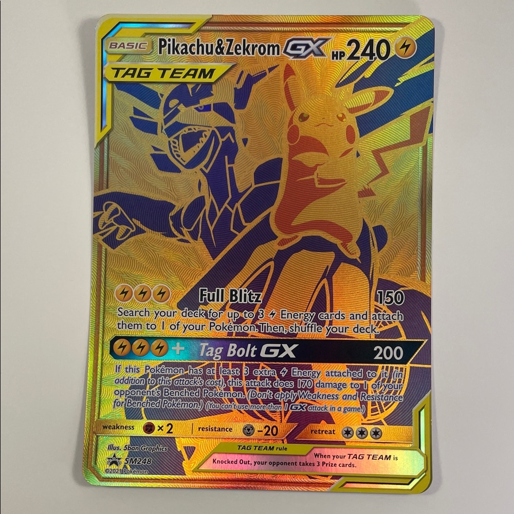 Jumbo Pikachu & Zekrom GX Tag Team Card